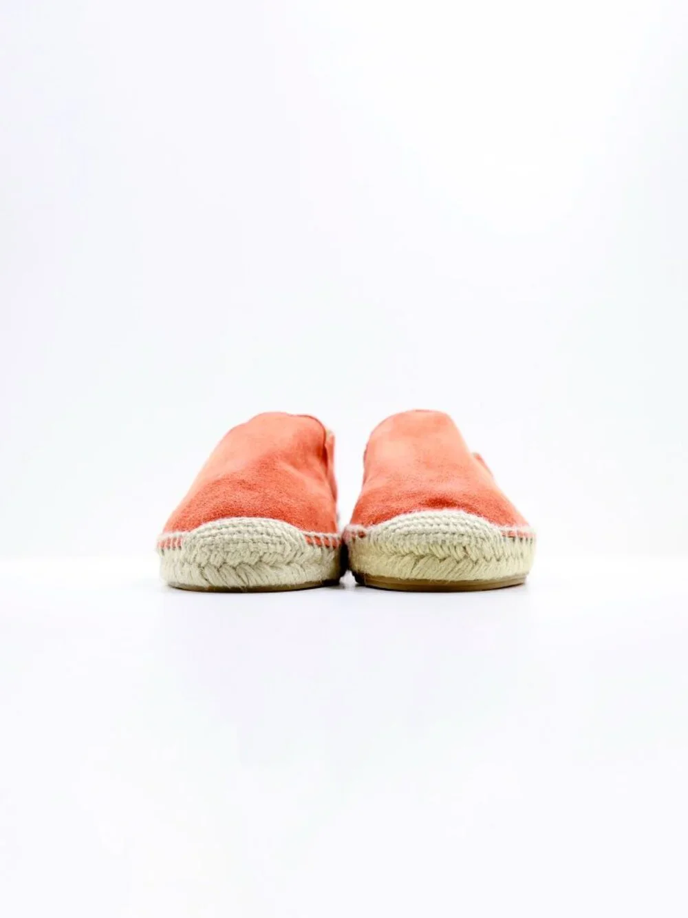 Carmen Saiz Burnt Orange Suede Scalloped Flat Espadrilles - 6.5/EU 37